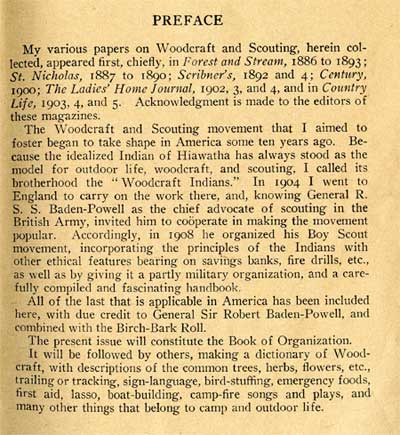 Preface in 1910 Boy Scouts Handbook